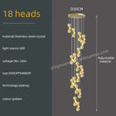 GobekUsa Gold Crystal Chandeliers LED Pendant Lamp for Modern Living Spaces