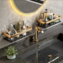 GobekUsa Aluminum Corner Bathroom Shelf with Towel Holder