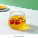GobekUsa 400ml Hammer Pattern Glass Mug - Heat Resistant with Hand Handle