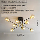 GobekUsa Glass Ball Black Chandelier - Nordic Round Dining Table Ceiling Chandelier