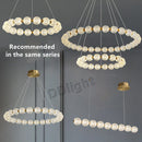 GobekUsa Elegant Pearl Necklace LED Ceiling Chandelier for Living Room and Bedroom