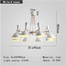 GobekUsa Nordic LED Multiple Head Chandelier - Black/White Iron Art - Living Room/Bedroom/Kitchen/Hotel