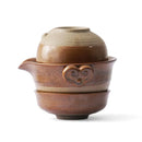 GobekUsa Kung Fu Tea Set: Teapot, 2 Teacups, Travel Green Tea Cups, Ceramic Gaiwan