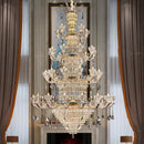GobekUsa Duplex European Crystal Chandelier for Staircase with Hollow Design