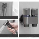 GobekUsa Brass Bidet Faucet Set with High Pressure Spray Gun - Gray