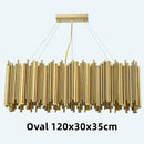 GobekUsa Gold Brubeck LED Chandelier Pendant Light - Stylish Aluminum Alloy Tube Suspension Luminaire