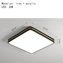 GobekUsa LED Ceiling Lights: Modern Golden Ring Square Round Black Metal Minimalist Lamp