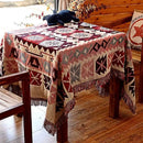 GobekUsa Knitted Cotton Throw Blanket with Tassel - Geometric Bohemian Design