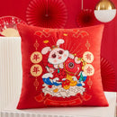 GobekUsa Christmas Elk Pillowcase 45x45cm Farmhouse Red Letter Design