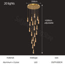 GobekUsa Gold Crystal Chandelier for Modern Living, Dining & Stair Lighting