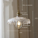 GobekUsa Green Glass LED Pendant Lamp with Copper Wood Handle for Modern Nordic Home Decor