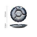 GobekUsa Ceramic 4-Grid Dinner Plate - Retro Tableware for Fruits, Snacks, and Desserts