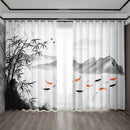 GobekUsa Bamboo Ink Painting Curtains for Home Decoration Elegant Finish