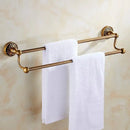 GobekUsa Antique Bathroom Shelf Towel Rack Set with Bath Hardware & Toilet Brush Holder