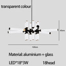 GobekUsa Glass Tube Chandelier: Modern LED Pendant Lamp for Living Room, Bedroom, Cafe, and Dining Room.