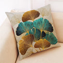 GobekUsa Ginkgo Leaves Linen Cushion Cover for Modern Home Decor & Living Room