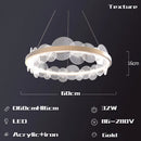 GobekUsa Frost Texture LED Ring Chandelier for Living Room Office Ceiling