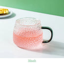 GobekUsa 400ml Hammer Pattern Glass Mug - Heat Resistant with Hand Handle