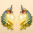 GobekUsa Gold Peacock Crystal Wall Lamp: Elegant Nordic LED Light for Aisle & Walls