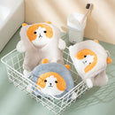 GobekUsa Coral Plush Cat Microfiber Hand Towel: Cute Quick-Drying Kitchen Bathroom Accessory