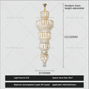 GobekUsa Duplex Villa Crystal Light Chandelier Spiral Staircase Building Elegant Transparency