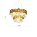 GobekUsa Golden Crystal Ceiling Light for Modern Living Room and Dining Room