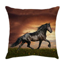 GobekUsa Galloping Horse Pillowcase: Wild Horse Print Linen Cushion Cover for Home Decoration