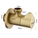 GobekUsa Brushed Gold Corner Valve Water Control for Bathroom Taps