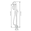 GobekUsa Dual Handle Bathtub Faucet Set with Hand Shower, Floor Mounted Hot Cold Mixer