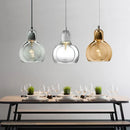 GobekUsa Gourd Glass Pendant Lamps Clear Amber Modern Dining Room Hanging Lights