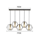 GobekUsa Geometric LED Chandelier: Modern Metal Frame Light for Dining Room or Bedroom