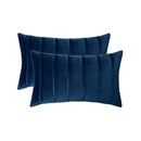 GobekUsa Blue Velvet Stripe Pillow Covers - 2Pcs Luxury Soft Cushion Cases for Couch