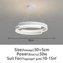 GobekUsa Black White LED Ring Chandelier Pendant Lights for Home Indoor Decor