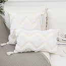 GobekUsa Bohemian Chenille Pillowcase Geometric Pattern Tufted Tassel Sofa Cushions