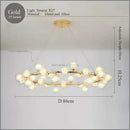 GobekUsa LED Glass Chandelier Pendant Lamp for Living Room Dining Room Lighting