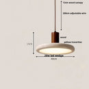 GobekUsa Adjustable LED Pendant Light - Nordic Modern Yellow Travertine Marble Wood Fixture