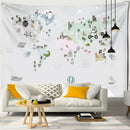 GobekUsa Cartoon Animals Map Tapestry Wall Hanging for Cute Children's Room Decor