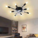 GobekUsa Industrial Ceiling Fan with Remote Control - Silent Ventilator and LED Light