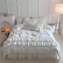 GobekUsa Korean Lace Ruffles Cotton Bedding Set - Sweet Girl Design