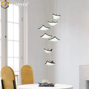 GobekUsa Crystal Sand Staircase Chandelier-Living, Dining, Bedroom LED Decorative Light