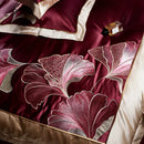 GobekUsa Ginkgo Biloba Embroidery 1000TC Egyptian Cotton Bedding Set