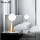 GobekUsa Gold Glass Ball Table Lamp LED Desk Lighting Modern Home Decor for Bedroom Living Room
