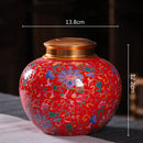 GobekUsa Enamel Tea Pot Ceramic Storage Jar - Airtight Coffee Container