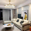 GobekUsa Gold Round Crystal Pendant Light Chandelier for Bedroom and Living Room
