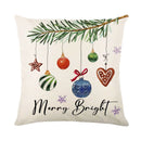 GobekUsa Christmas Letter Print Linen Throw Pillow Cover for Holiday Home Decoration