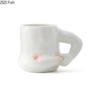 GobekUsa Creative Pinch Belly Ceramic Cup Set for Dining Table Coffee Milk Tea Juice