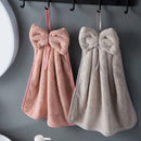 GobekUsa Bowknot Coral Velvet Microfiber Hand Towels: Soft, Quick Dry, Absorbent Cleaning Cloth