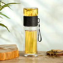 GobekUsa 400ML Double-Layer Glass Tea Infuser Bottle - High Borosilicate Tumbler Set