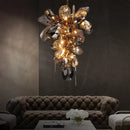 GobekUsa Gold Steel LED Pendant Lights with Cognac/Gray Glass Shades