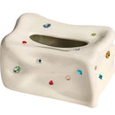 GobekUsa Heart Gemstone Tissue Box & Paper Towel Holder: Desktop Storage & Home Décor